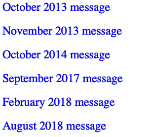 October 2013 message